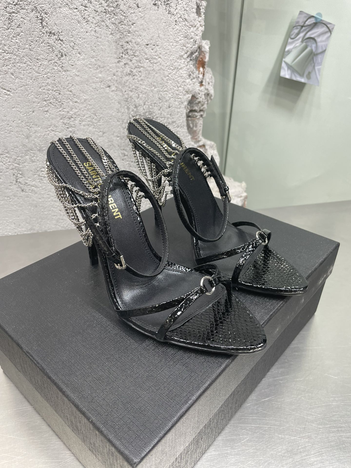 Alex Chain Strappy Heels - 3 Colours
