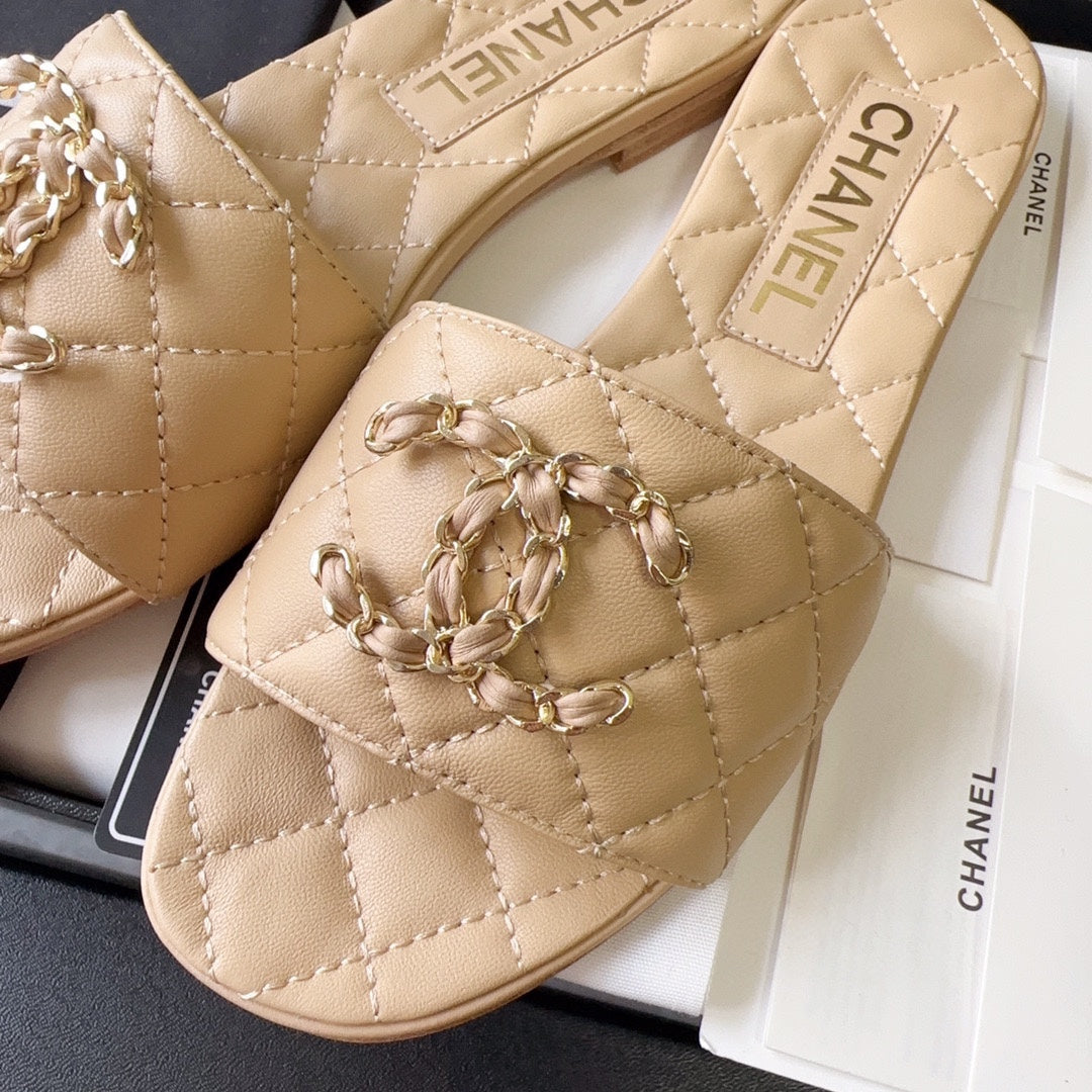 CC Quilted Flat Sandals - 3 Colours