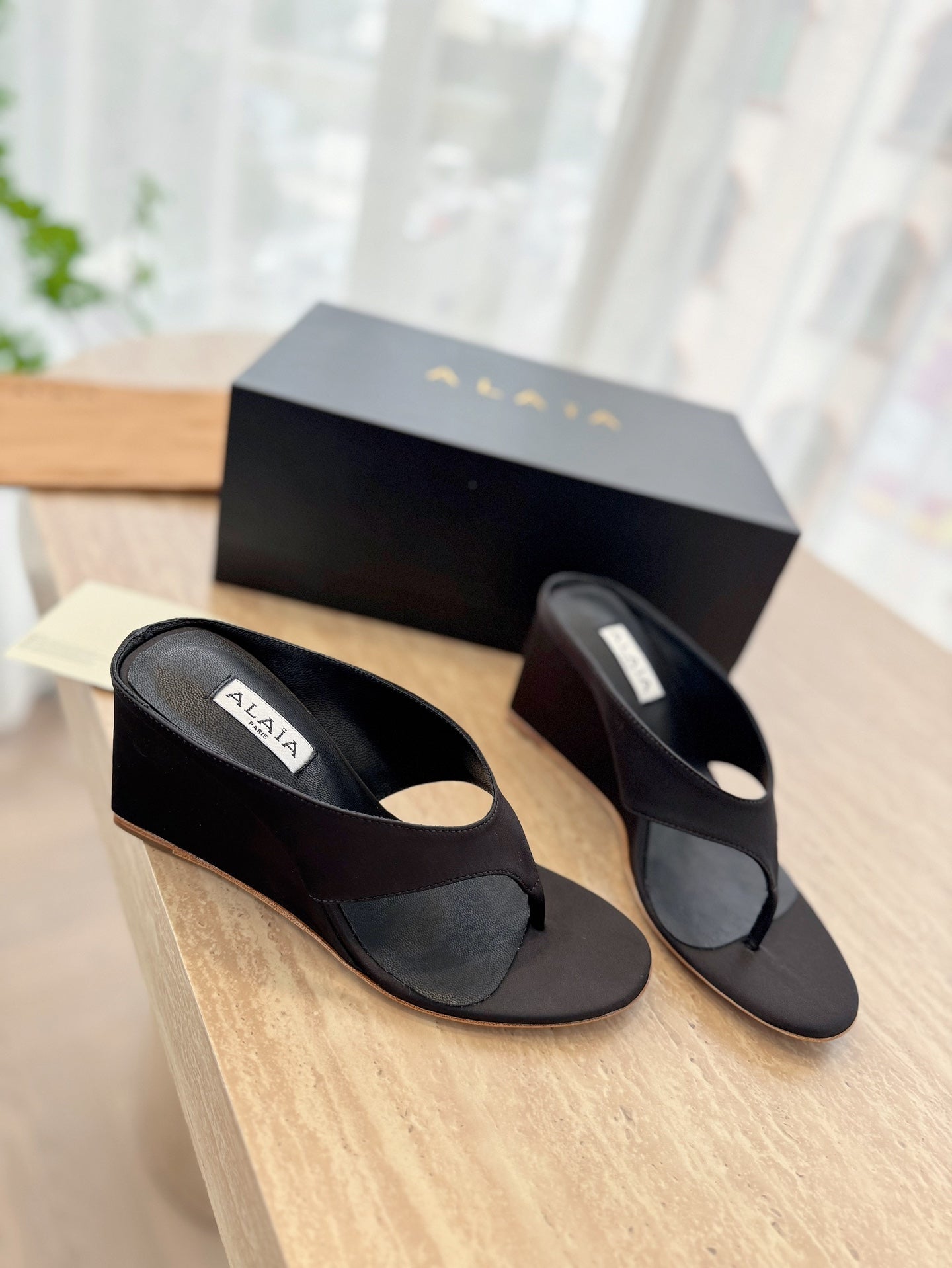 Cube Wedge Thong Sandals - 6 Colours