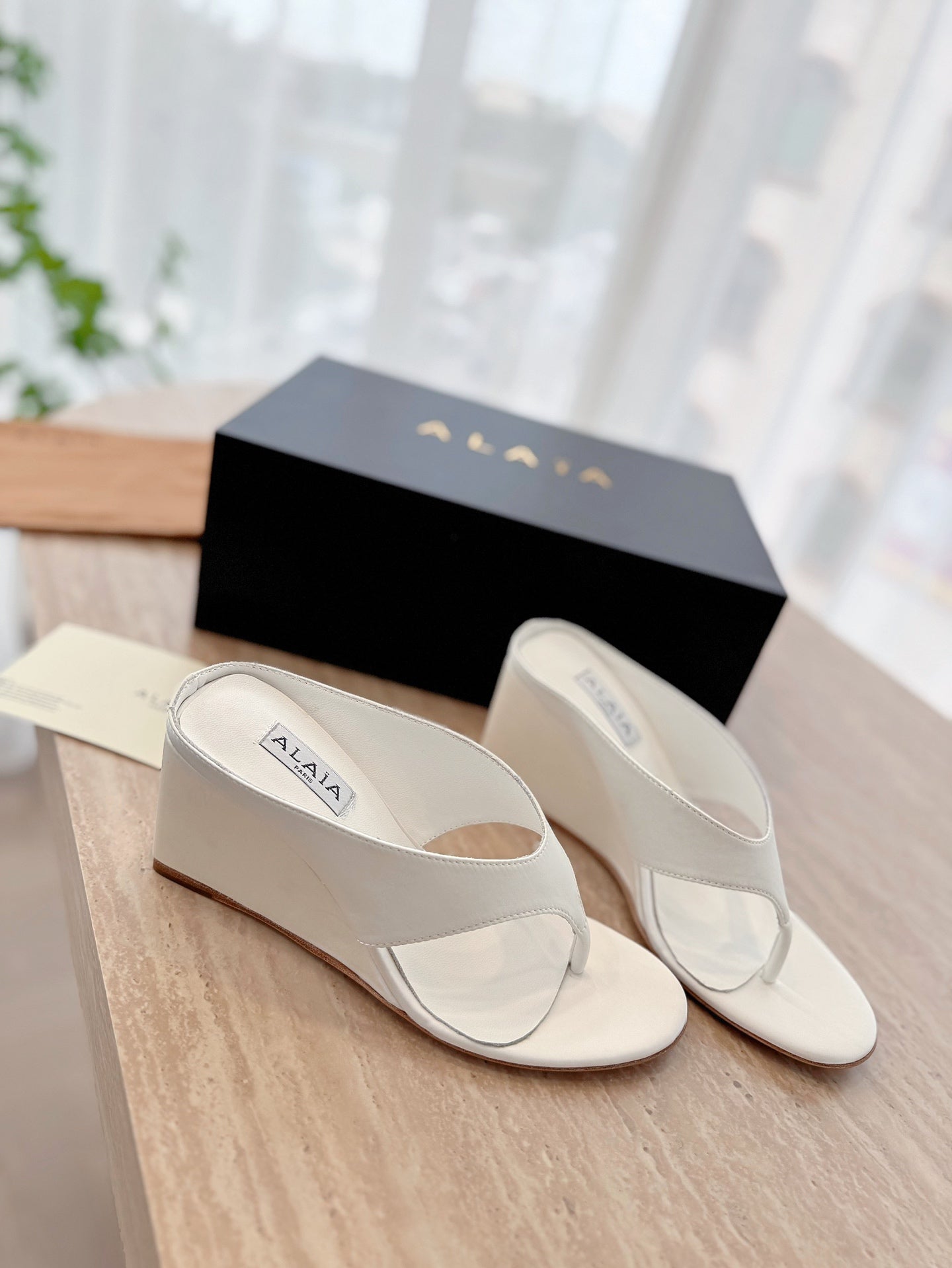 Cube Wedge Thong Sandals - 6 Colours