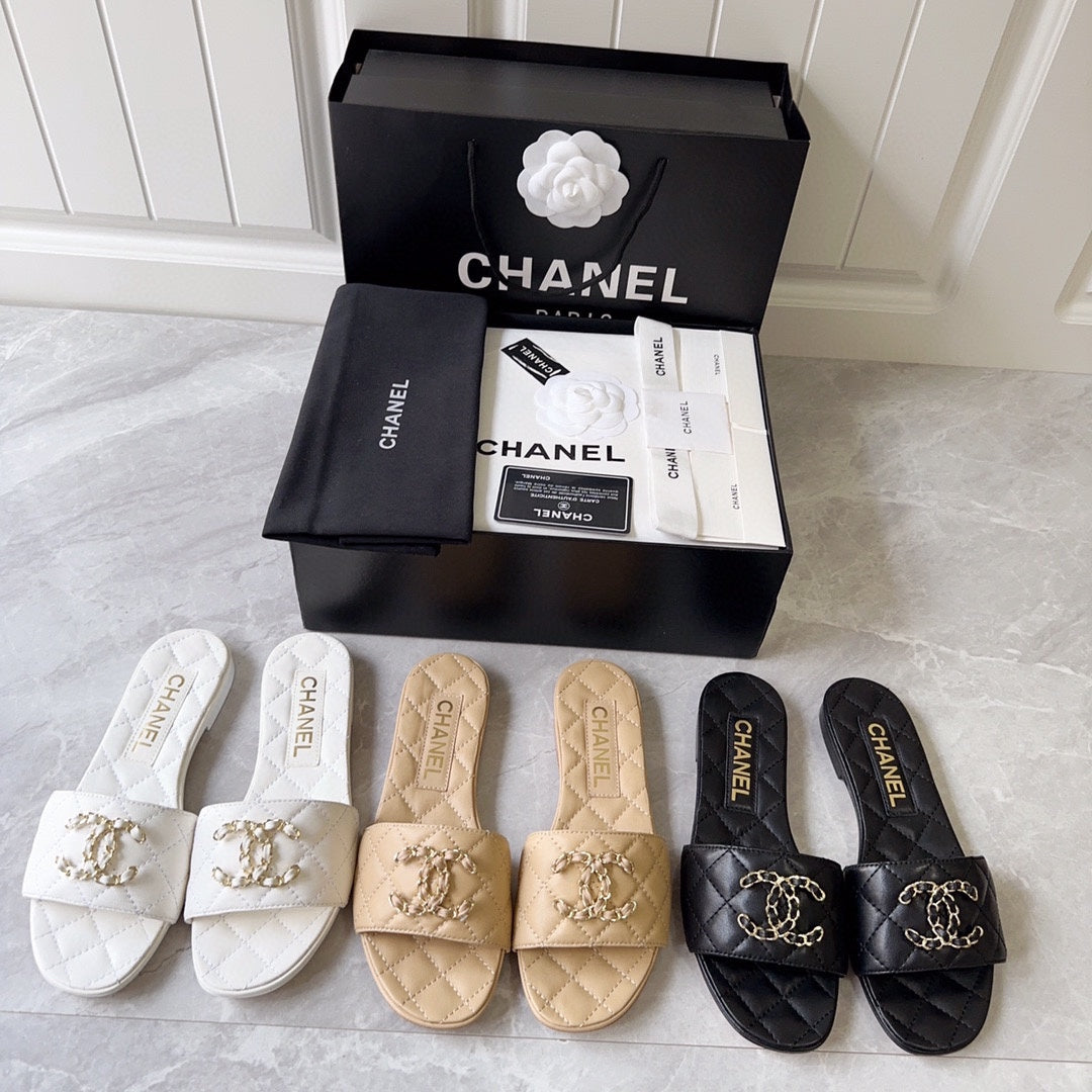 CC Quilted Flat Sandals - 3 Colours