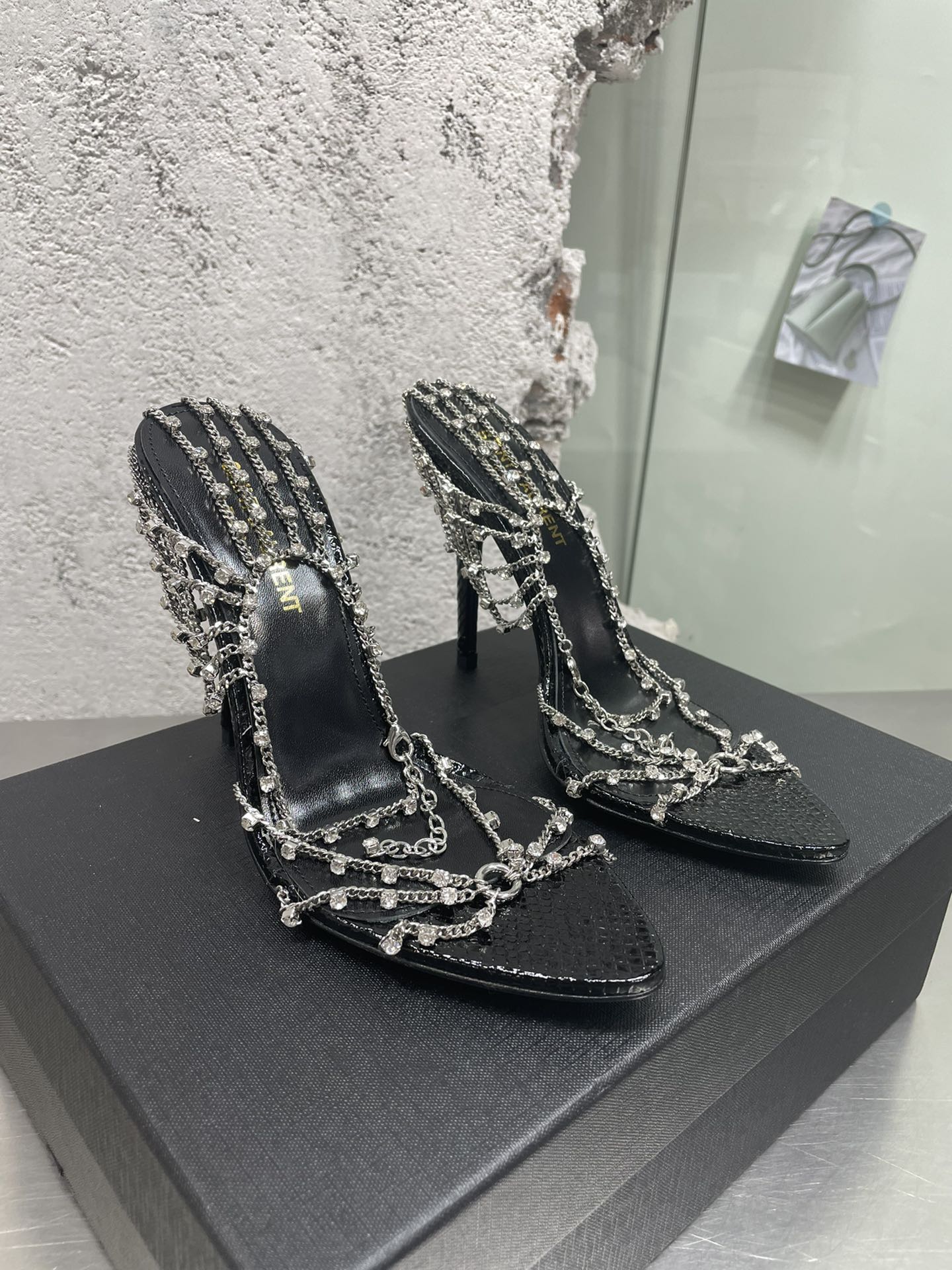 Alex Chain Strappy Heels - 3 Colours