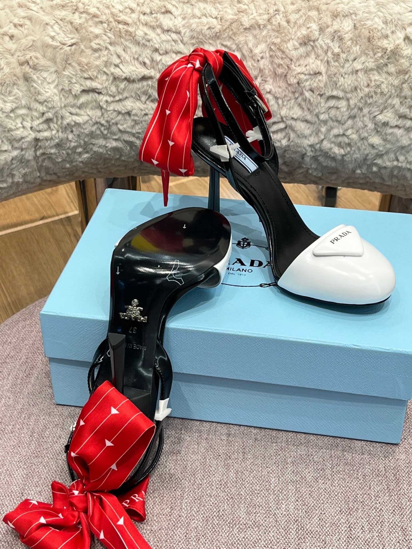 Bicolour Ankle Strap Heels - 2 Colours