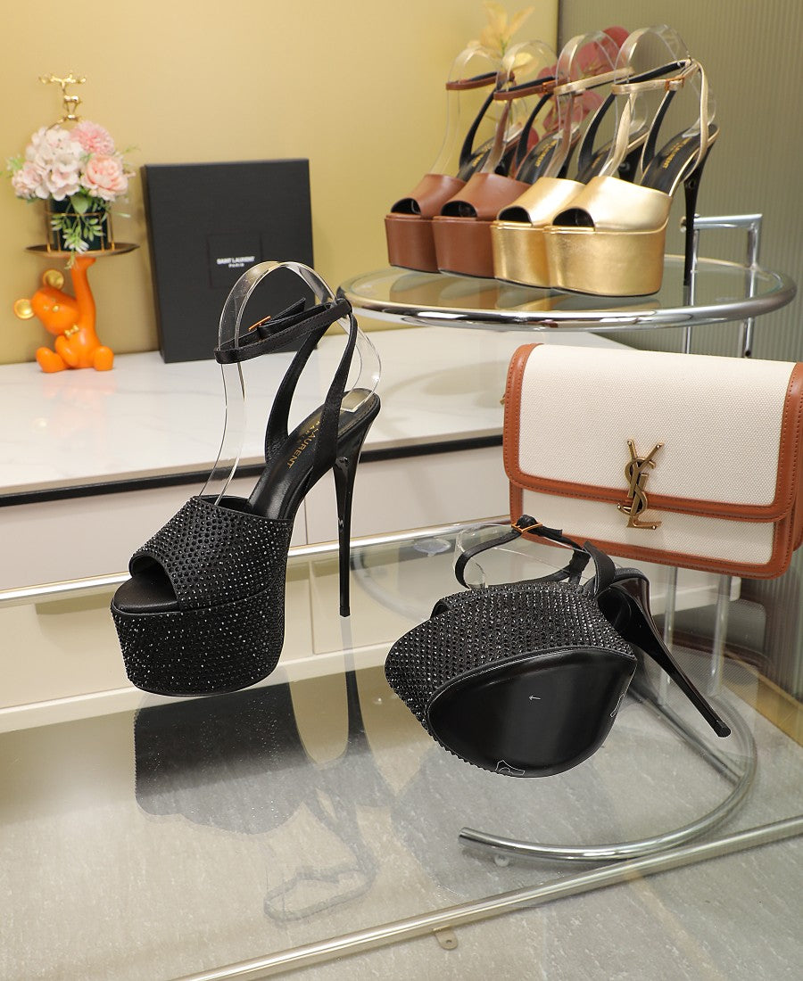 Kika Crystal Platform Heels - 2 Colours