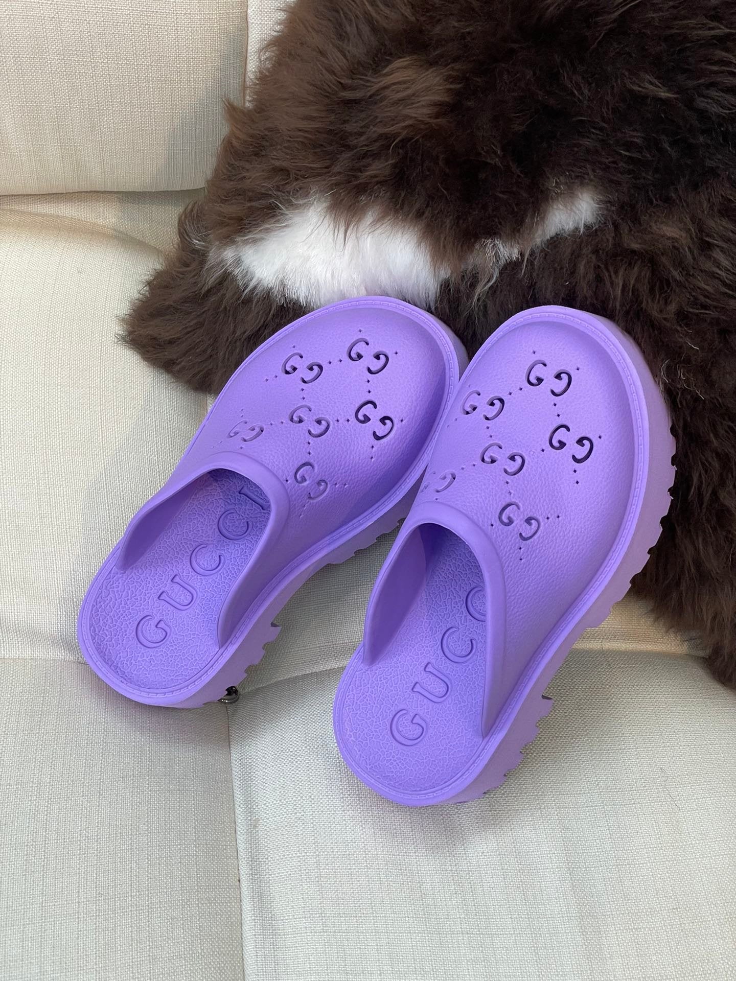 GG Perforated Platform Mules - 5 Colours - Bright