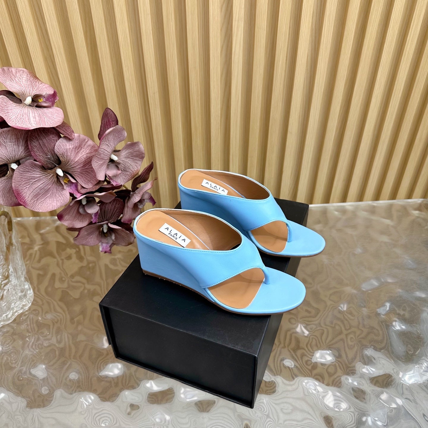Cube Wedge Thong Sandals - 6 Colours
