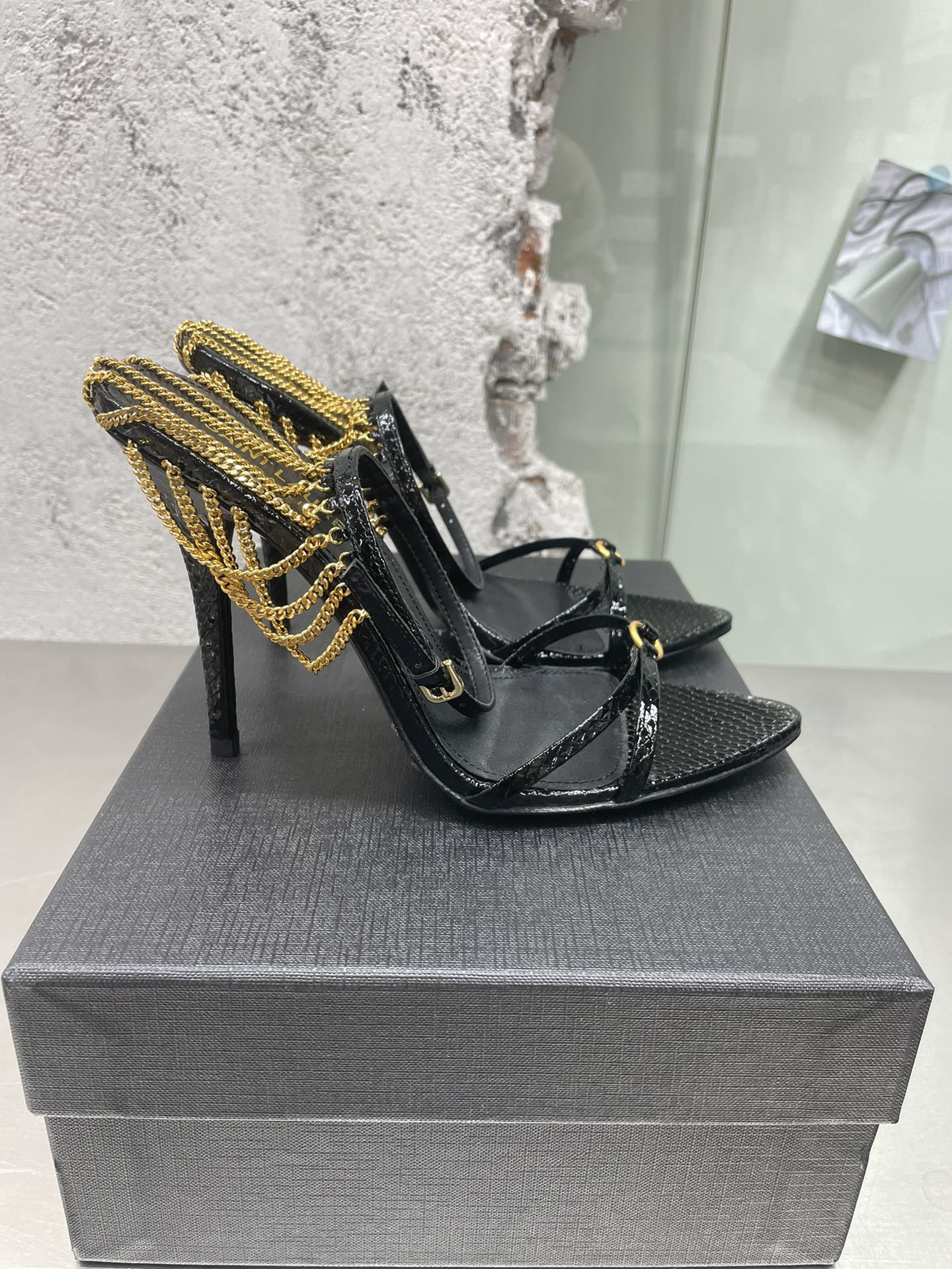 Alex Chain Strappy Heels - 3 Colours
