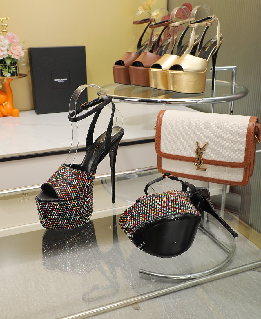 Kika Crystal Platform Heels - 2 Colours