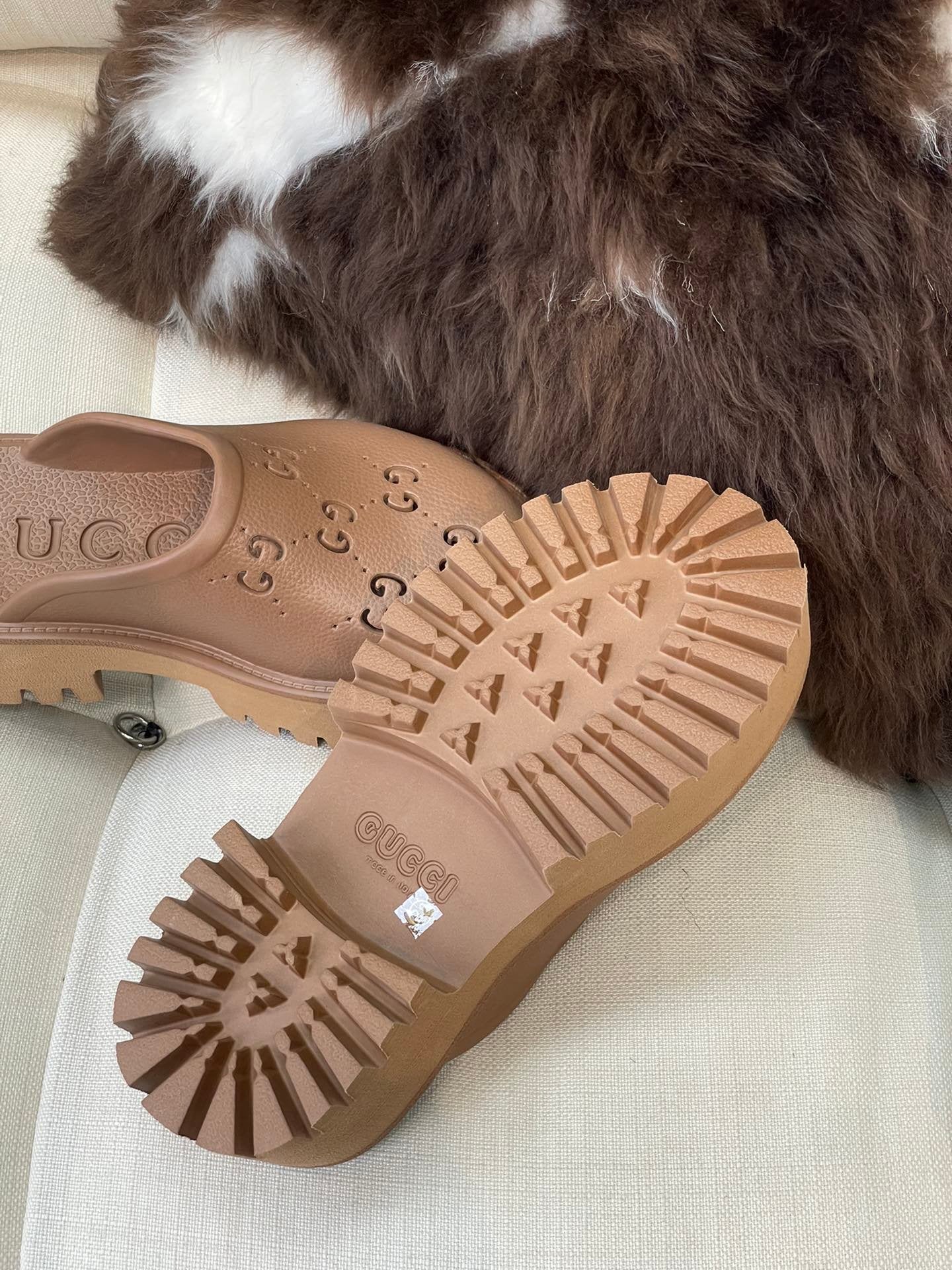 GG Perforated Platform Mules - 3 Colours - Neutral