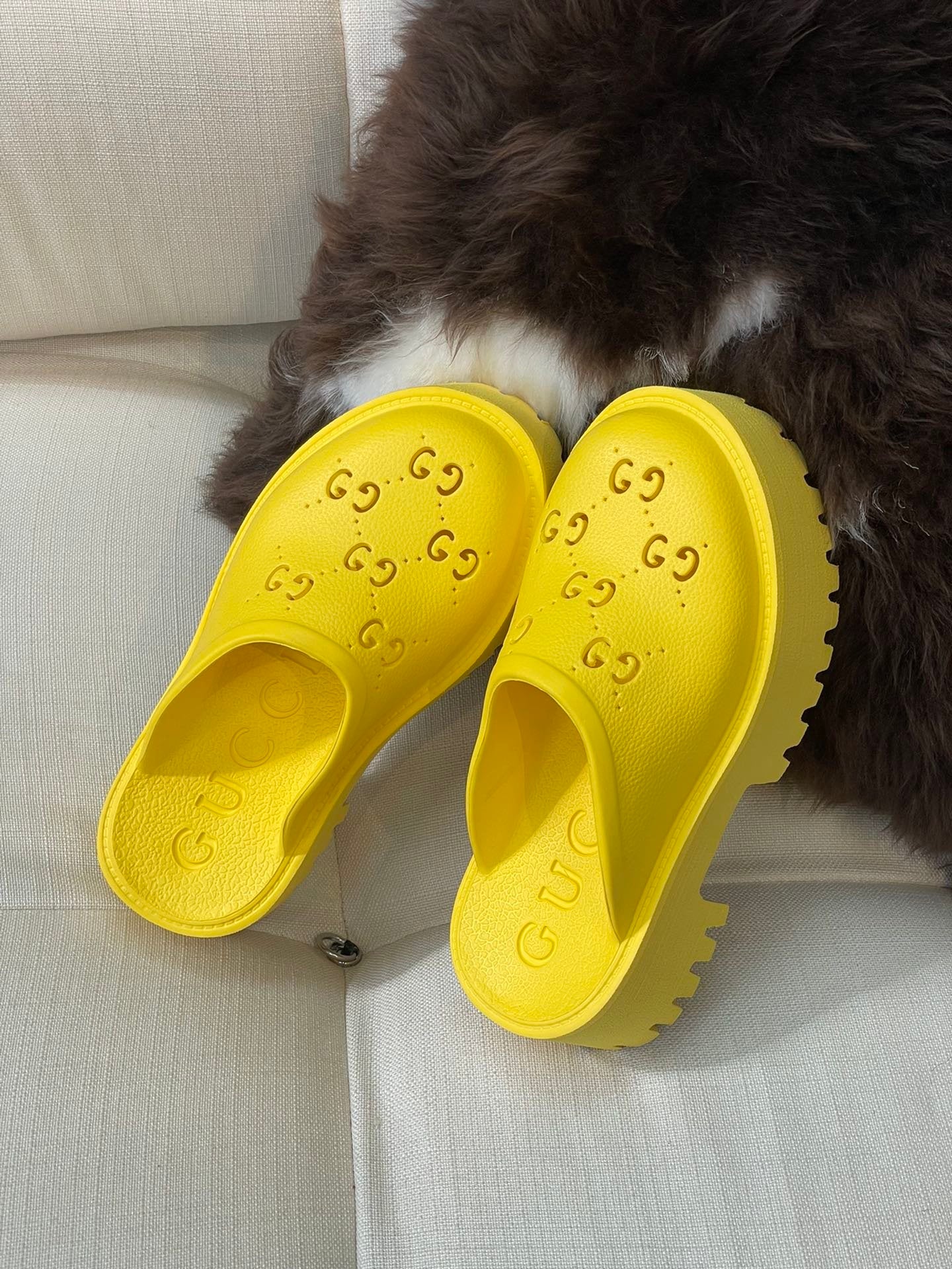 GG Perforated Platform Mules - 5 Colours - Bright