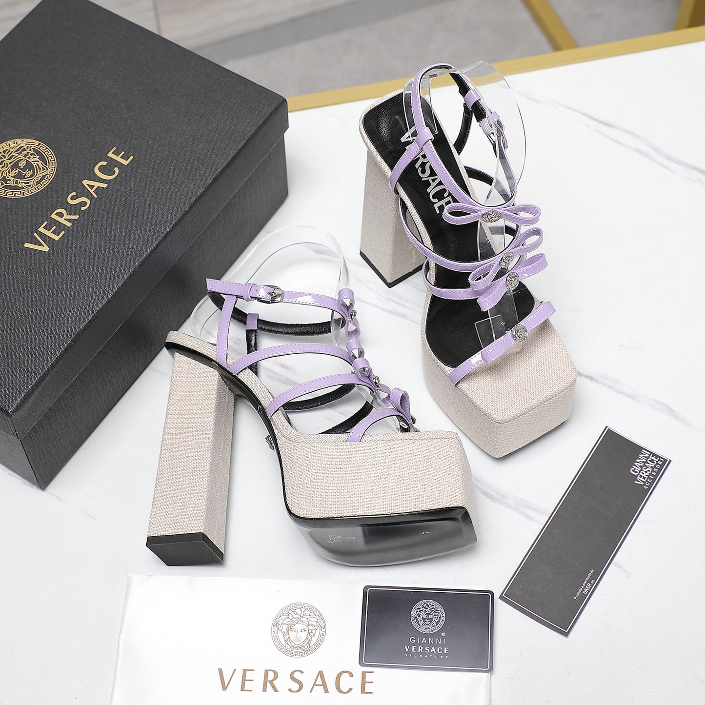 Gianni Ribbon Platform Heels - 2 Colours
