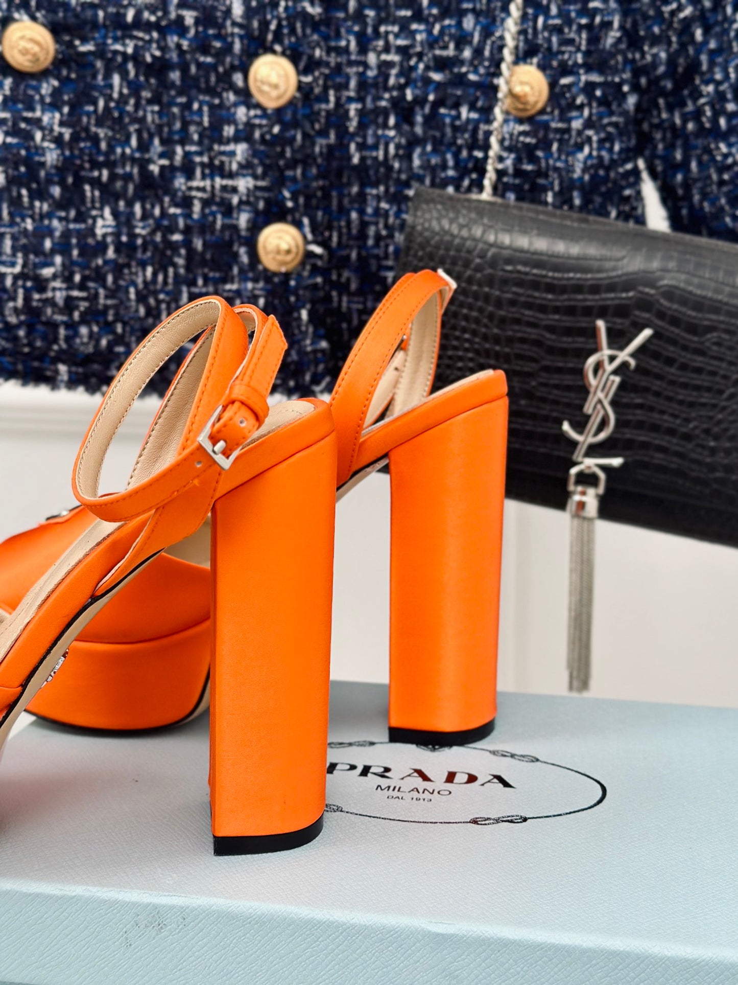 Satin Slingback Platform Heels - 3 Colours