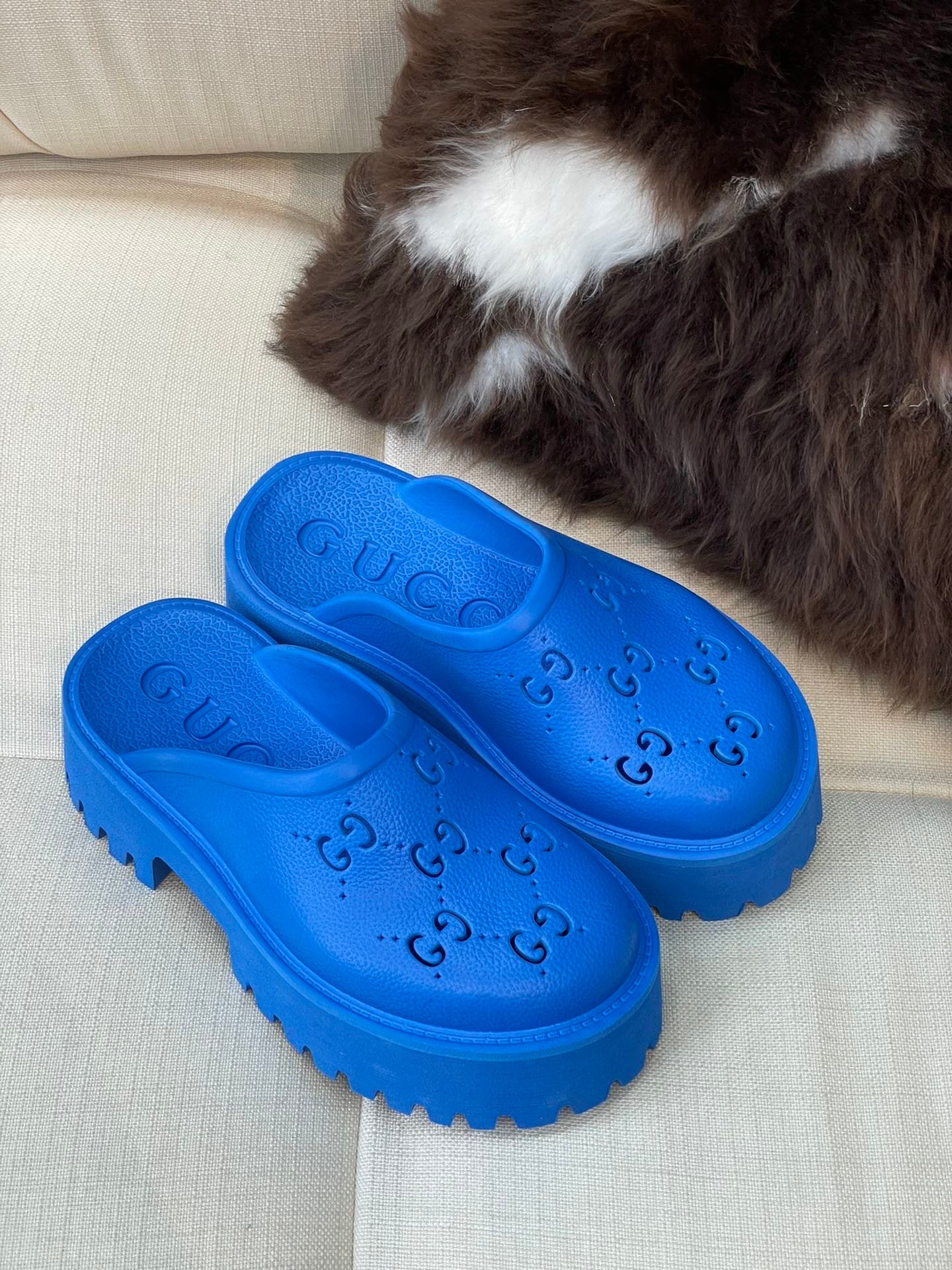 GG Perforated Platform Mules - 5 Colours - Bright