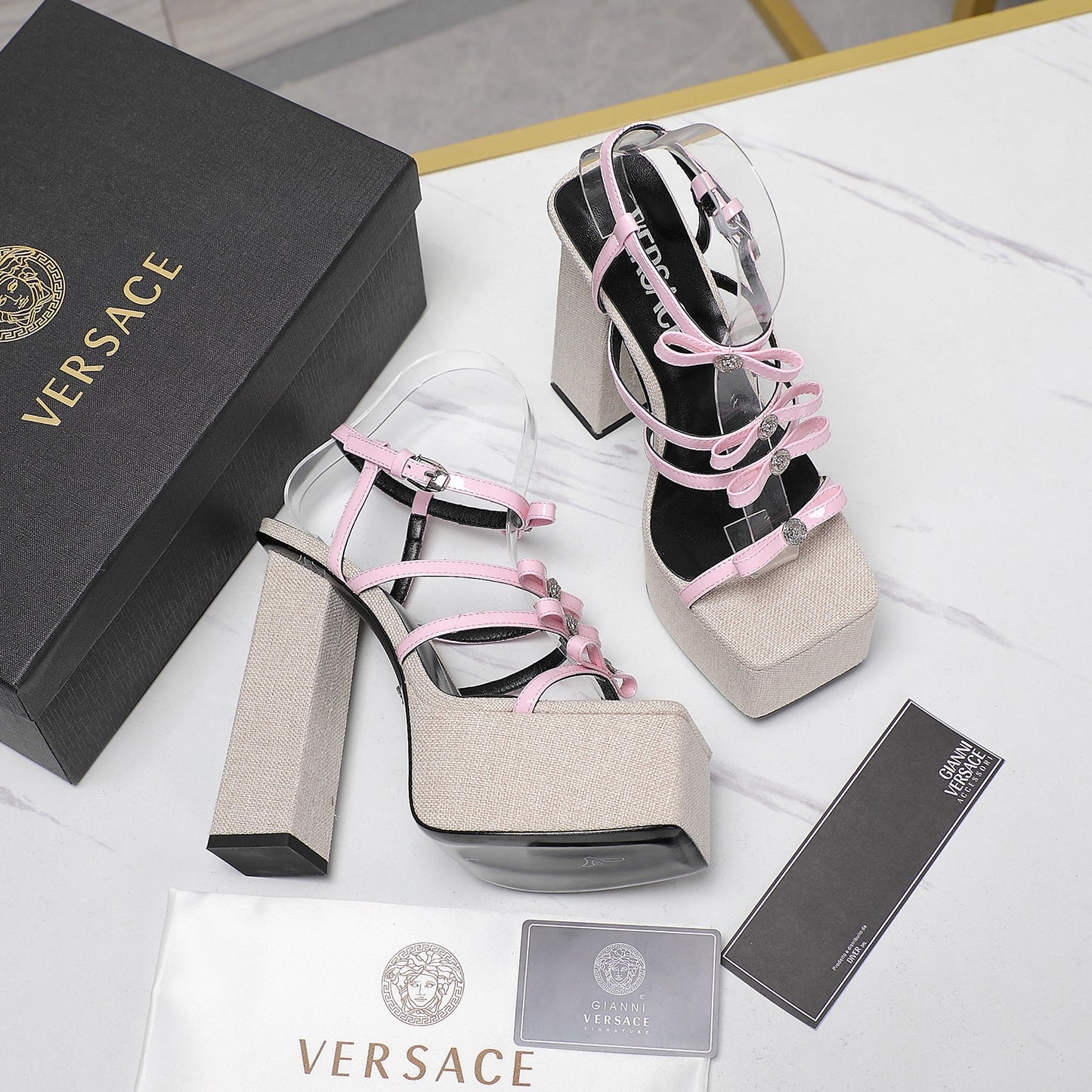 Gianni Ribbon Platform Heels - 2 Colours
