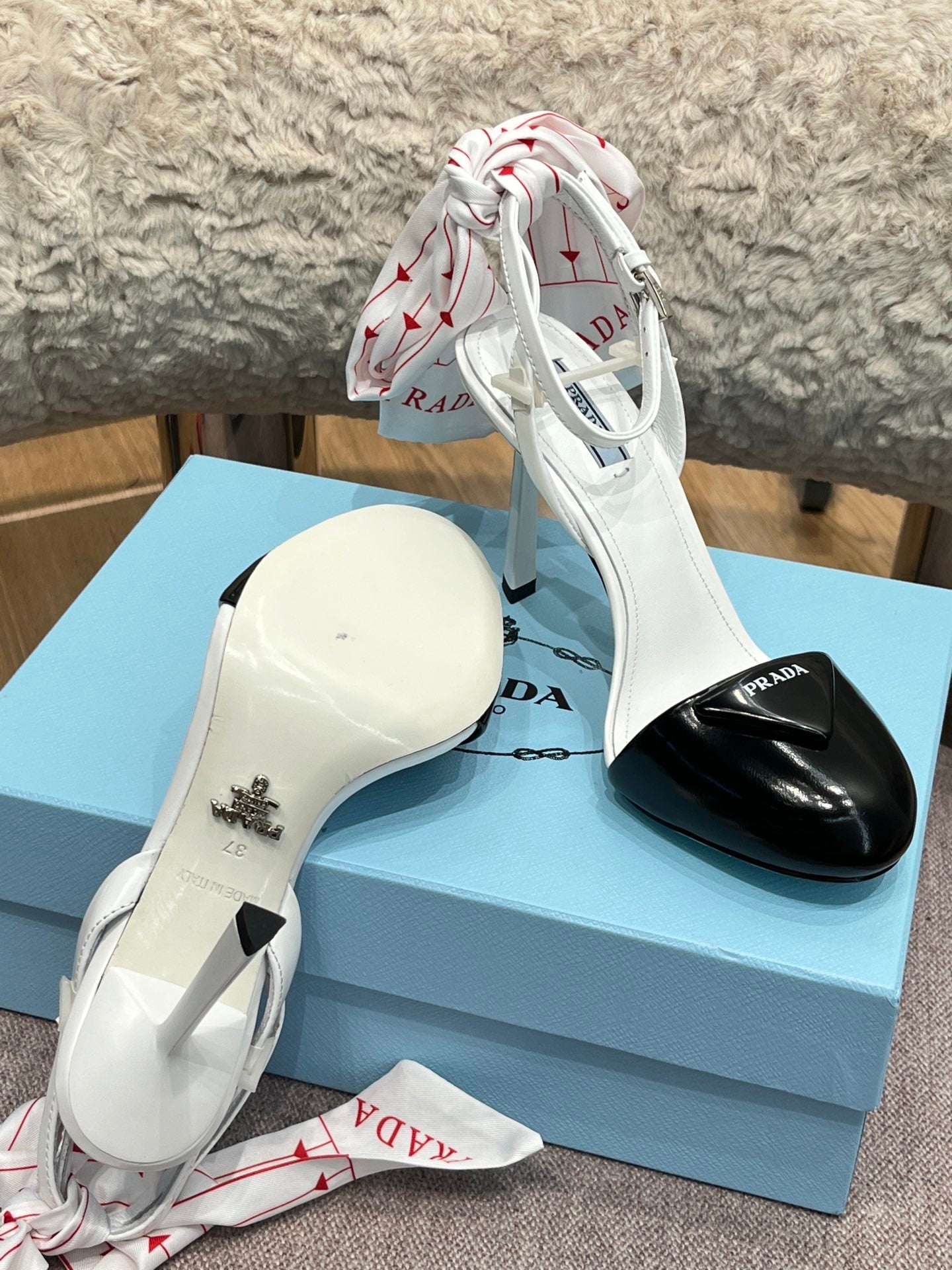 Bicolour Ankle Strap Heels - 2 Colours