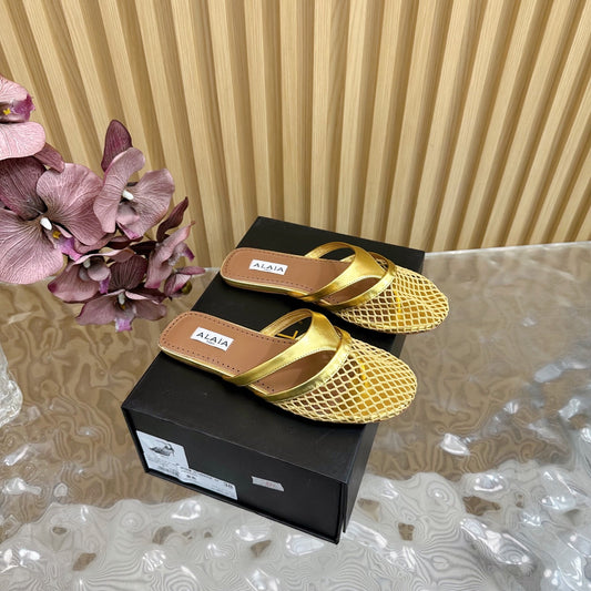 Infradito Fishnet Flat Mules - 3 Colours