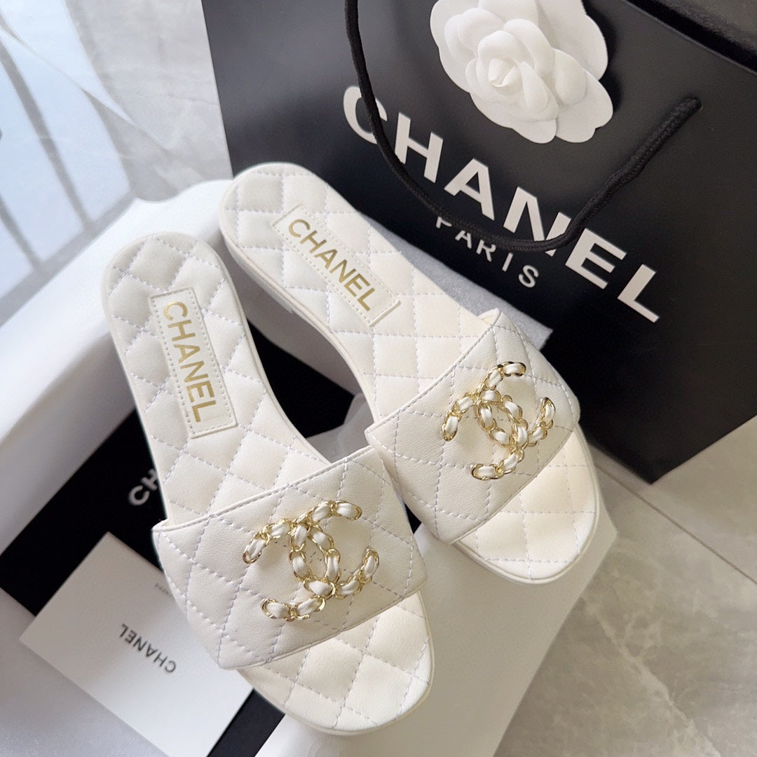 CC Quilted Flat Sandals - 3 Colours