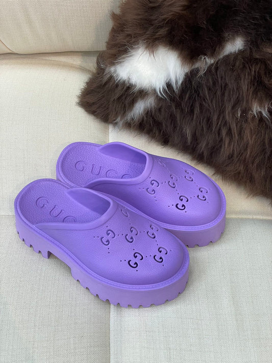 GG Perforated Platform Mules - 5 Colours - Bright
