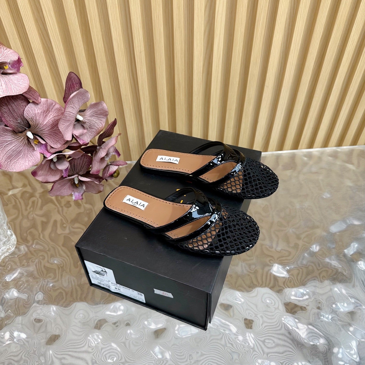 Infradito Fishnet Flat Mules - 3 Colours