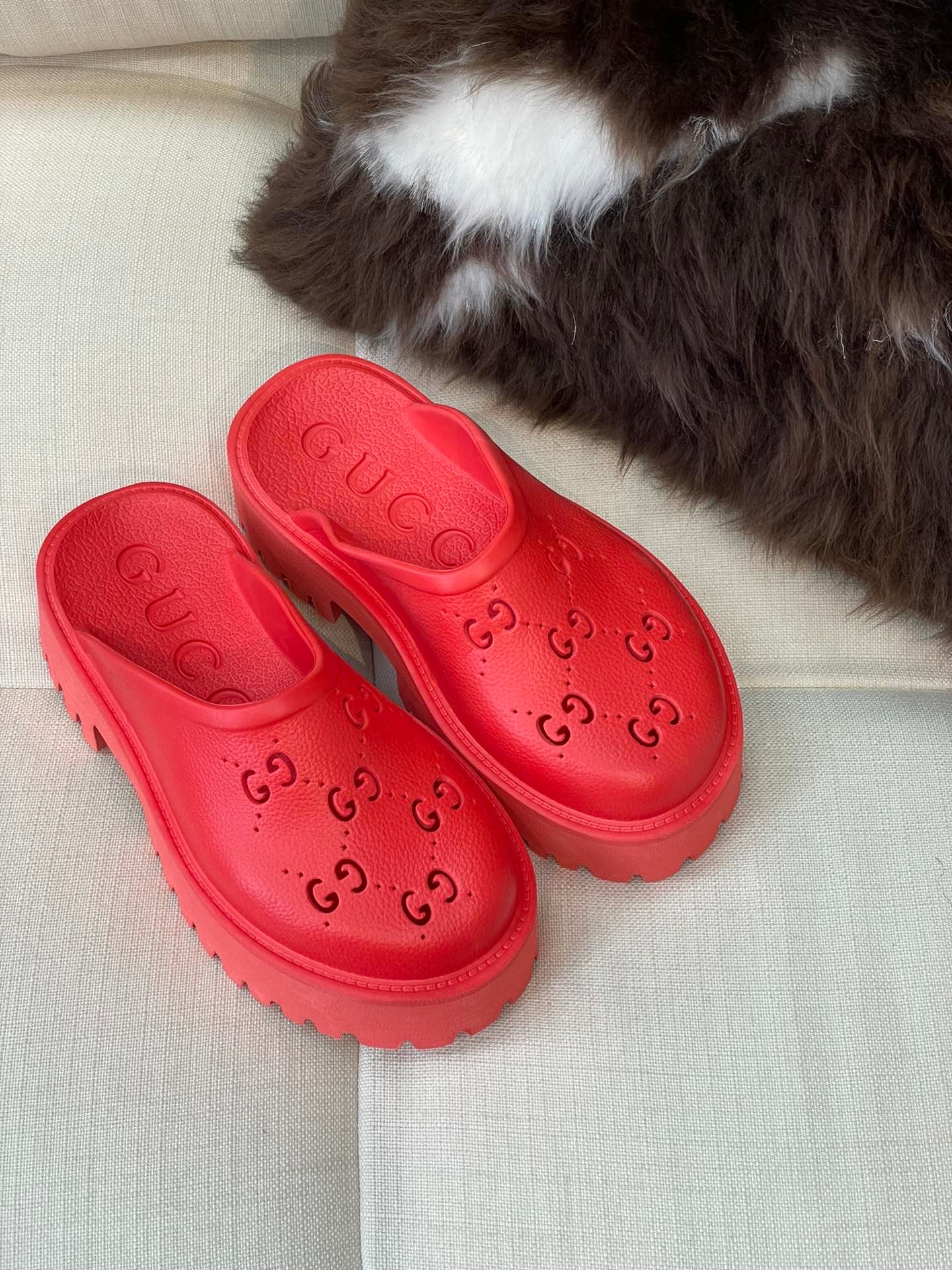 GG Perforated Platform Mules - 5 Colours - Bright