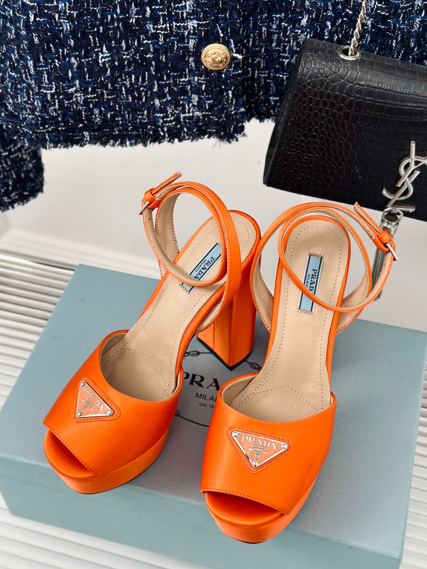 Satin Slingback Platform Heels - 3 Colours