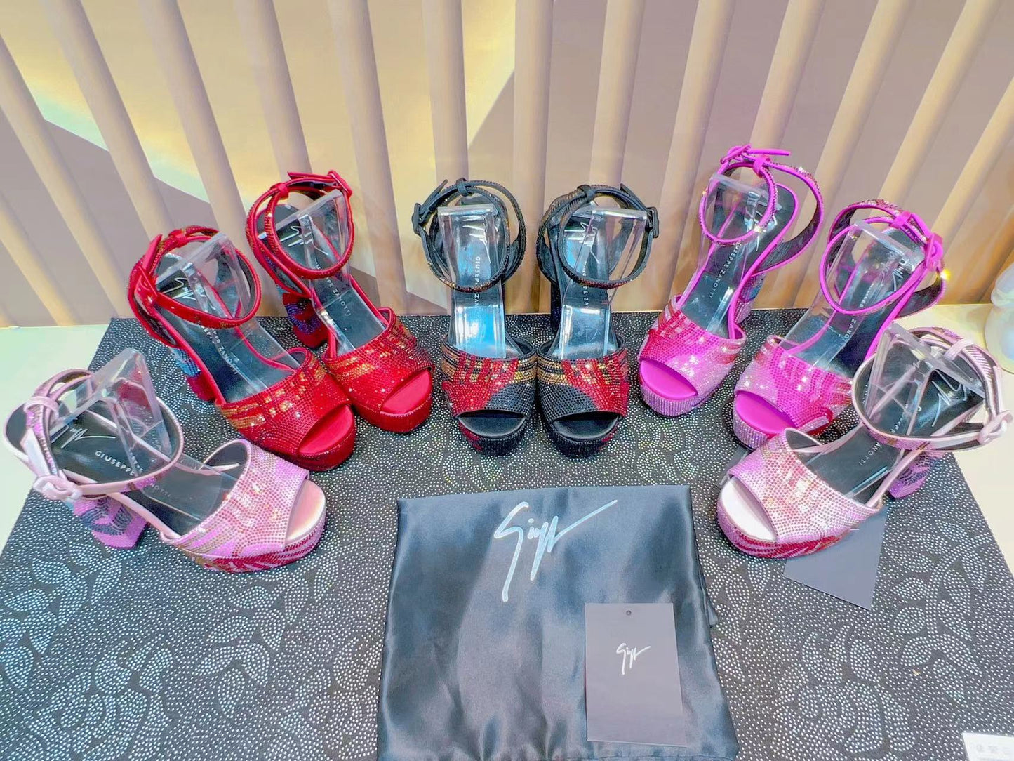 GZ Crystal Platform Heels - 3 Colours