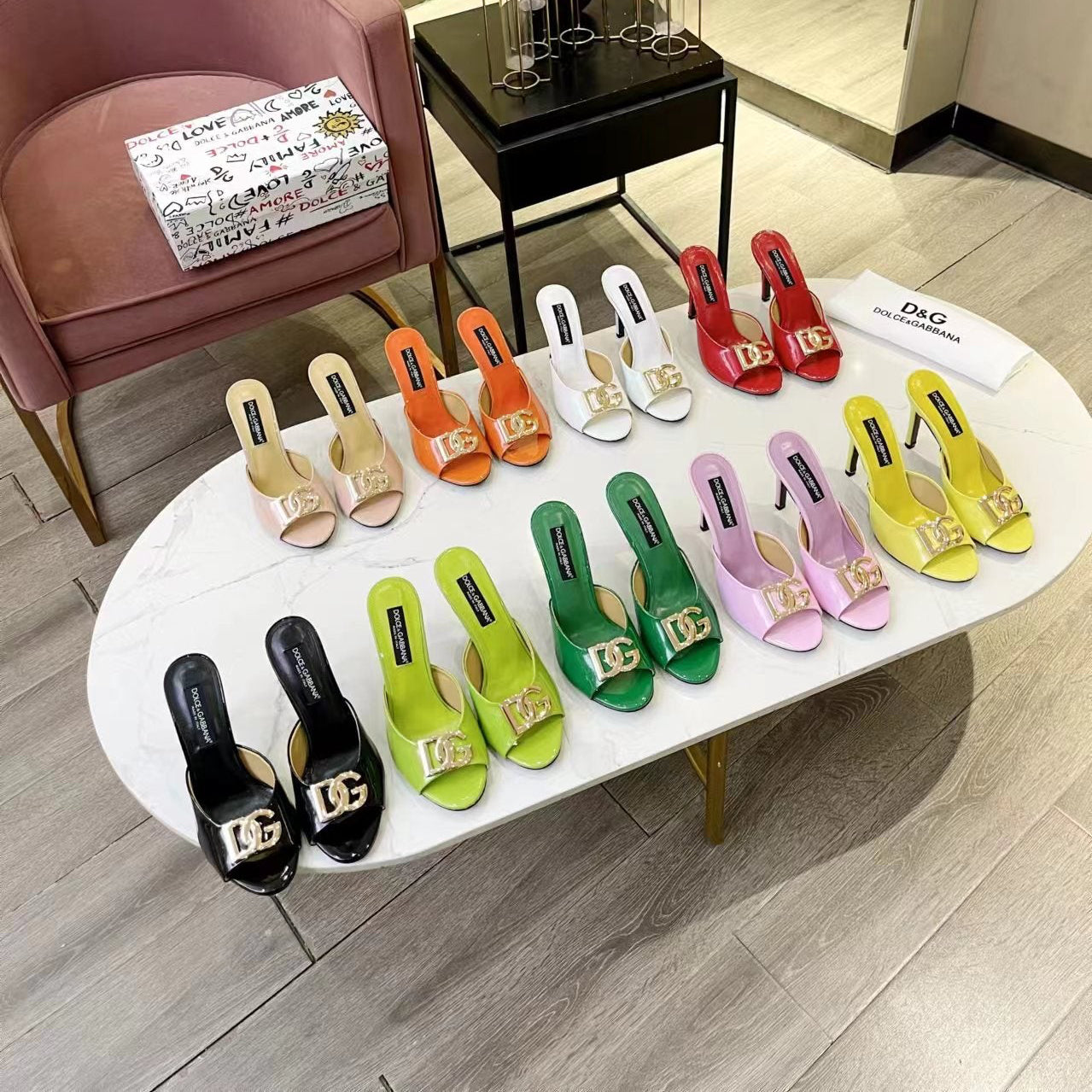 DG Patent Mule Sandals - 8 Colours