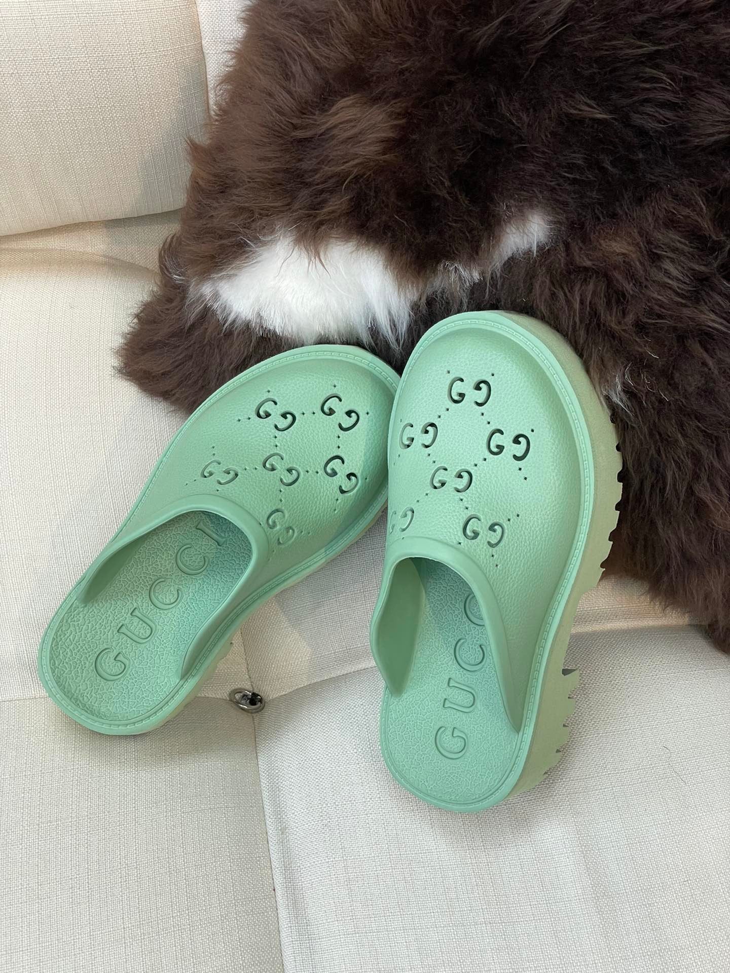 GG Perforated Platform Mules - 5 Colours - Bright
